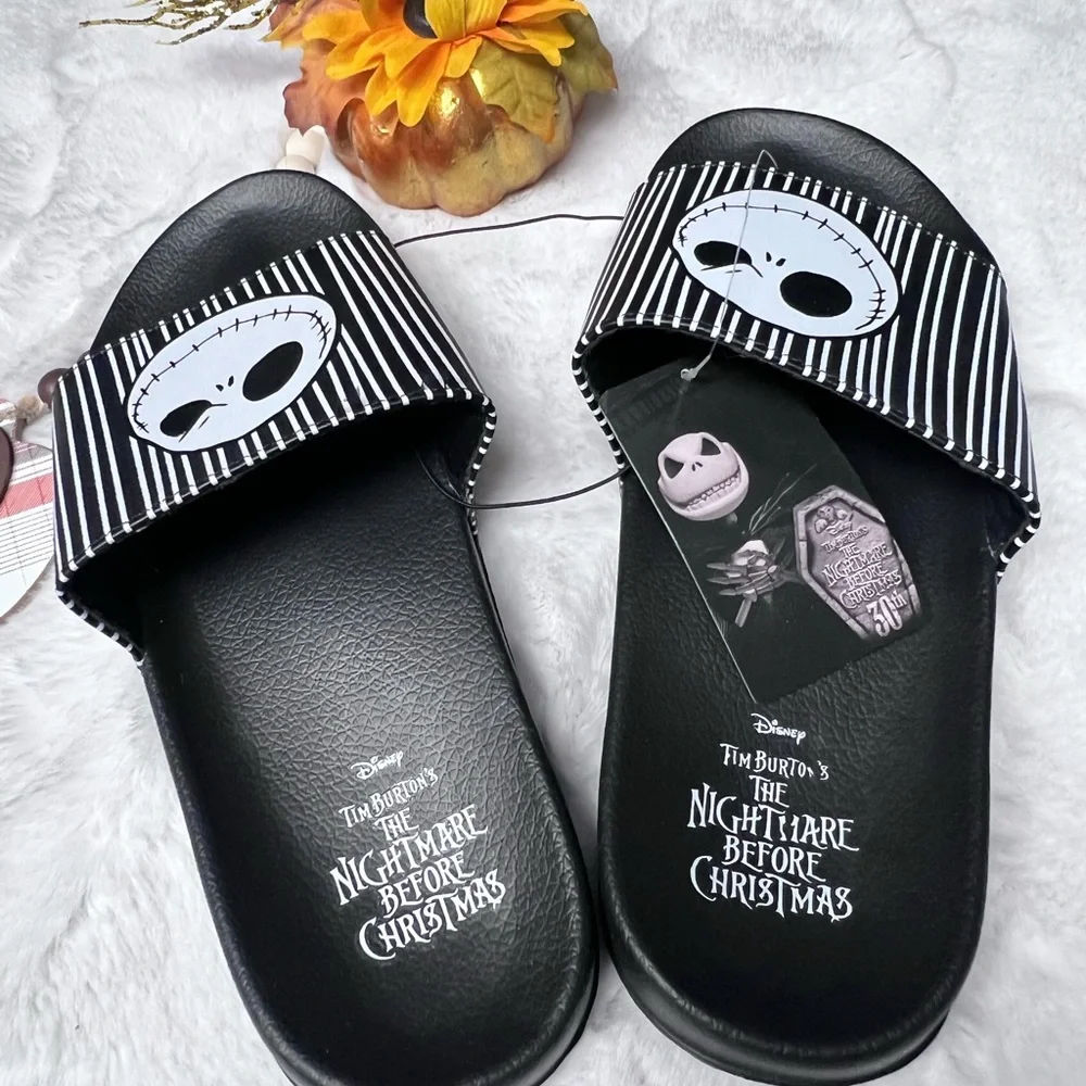 Disney Black and White Nightmare Before Christmas Slippers